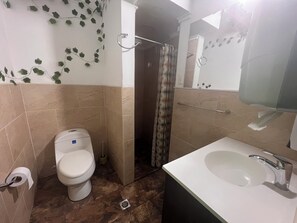 Dusche, Handtücher, Seife, Toilettenpapier