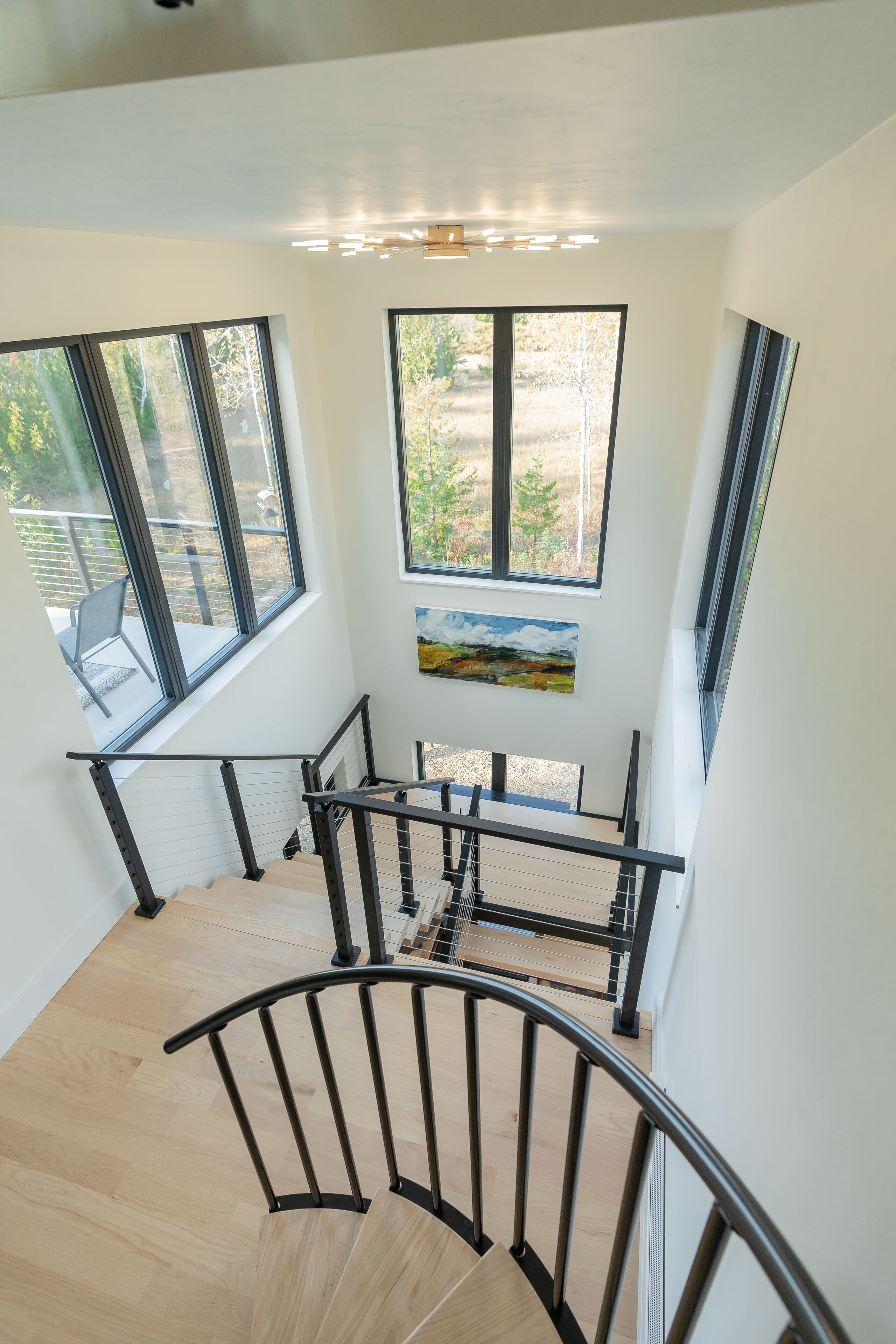 view from spiral staircase leading to look out