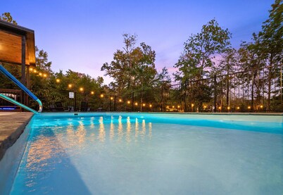 Luxury Cabin with Pool, Stocked Pond, Hot Tub