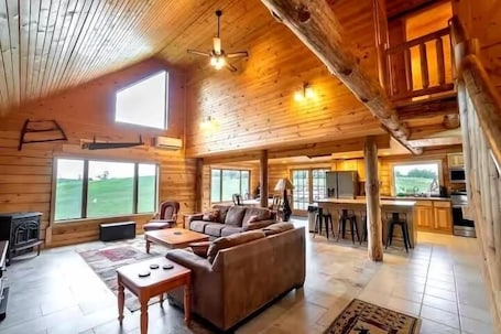 Smart TV, DVD player, table football, books. Private Log Home With Sauna and Hot Tub