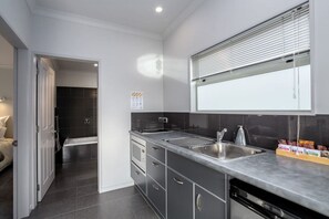 Fridge, microwave, stovetop, toaster