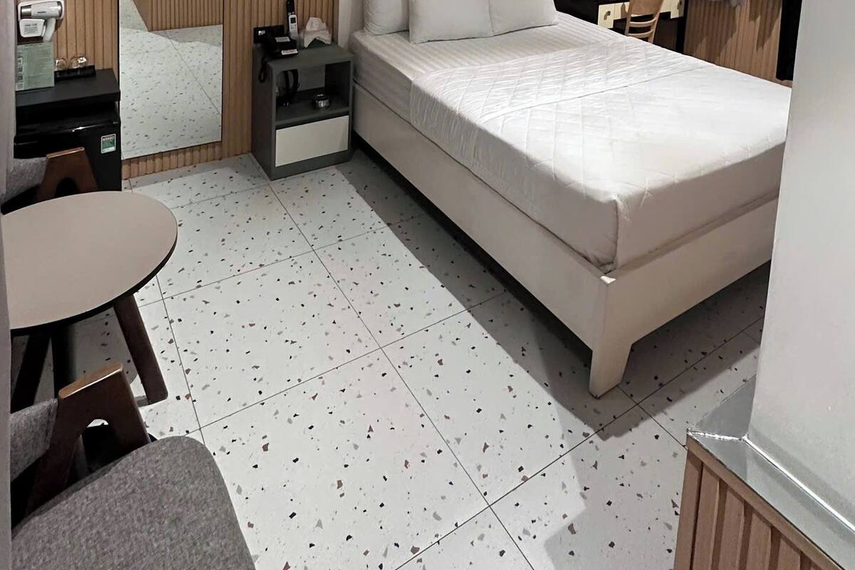 Desk, free WiFi, bed sheets