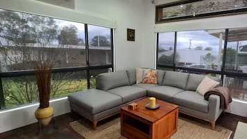 Smart TV, DVD player, books, stereo