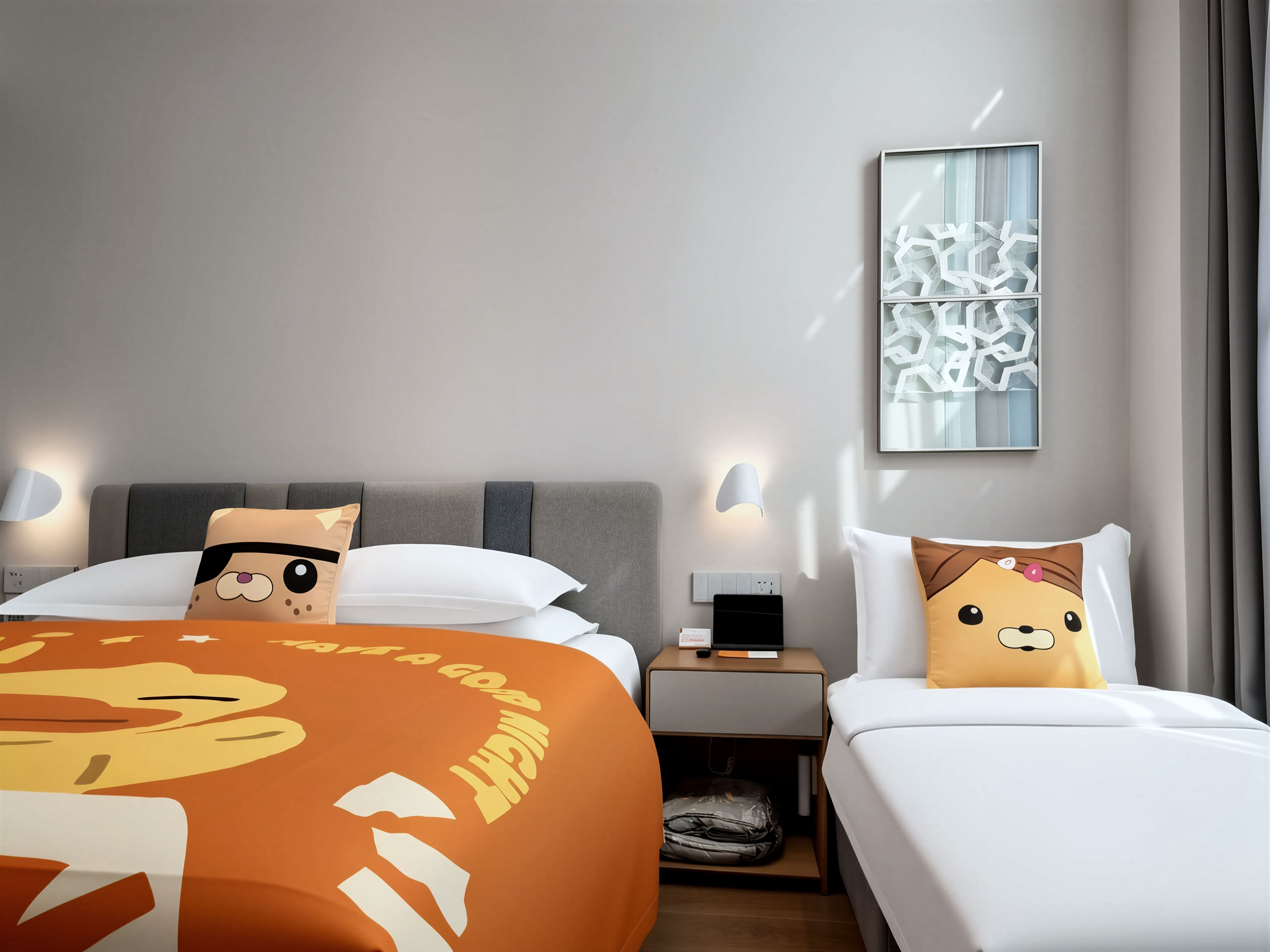 Family Twin Room | Premium bedding, down comforters, memory foam beds, free minibar