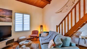 TV, fireplace, offices