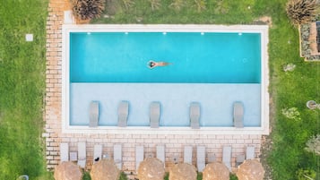 Outdoor pool, open 7:00 AM to 8:00 PM, pool umbrellas, sun loungers