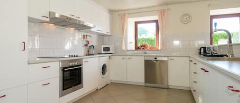 Microwave, oven, dishwasher, coffee/tea maker
