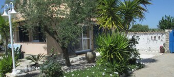 Spacious chalet on a plot of 4000m2 with fruit trees near the beach in Messinia