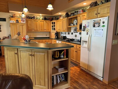 Lakefront home ice fishing snowmobile  trail access with beautiful sunrise view