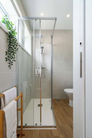 Dusche, Haartrockner, Handtücher