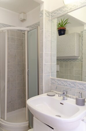 Shower, hair dryer, bidet, towels - 1 Bedroom Apartment in Aosta (Aosta)