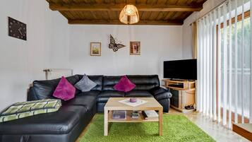 Fernseher, DVD-Player, Tischtennisplatte