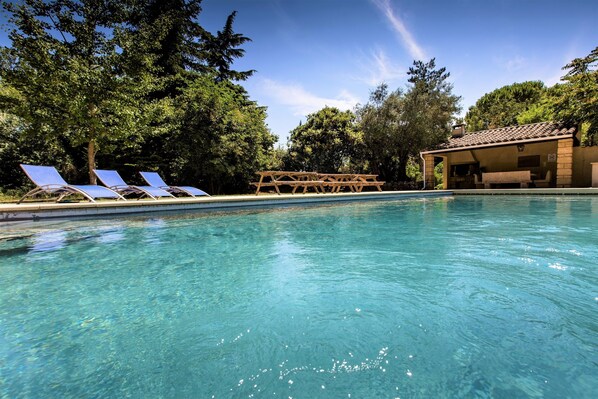 Outdoor pool, a heated pool