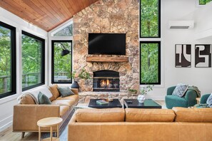 TV connectée, cheminée