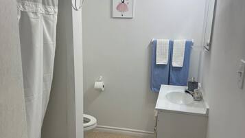 Towels, soap, shampoo, toilet paper