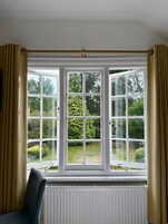 Egyptian cotton sheets, premium bedding, desk, laptop workspace