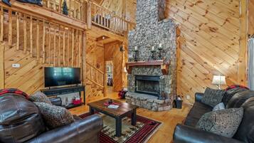 Smart TV, fireplace, foosball, table tennis