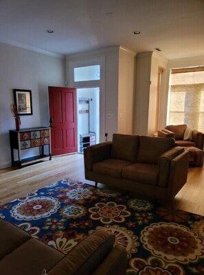 Smart TV, foosball, books