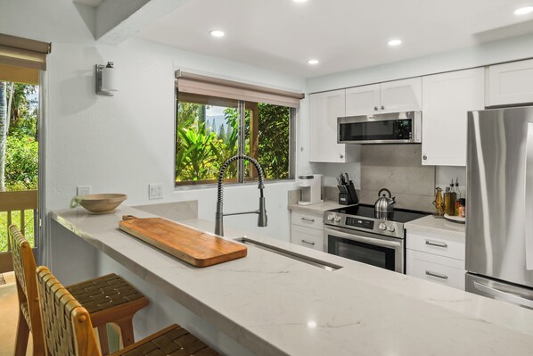 Kühlschrank, Mikrowelle, Ofen, Herdplatte