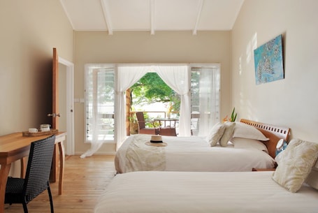 1 bedroom. Luxury Two Bedroom Oceanfront Villa with two separate bathrooms and large front deck