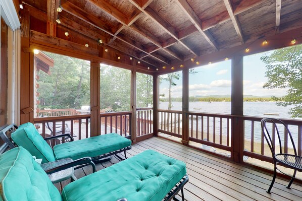 Property grounds - Lakeside home with private dock, firepit, grill, scenic balcony, fireplace & AC (Ossipee)