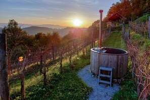 Outdoor spa tub - Vineyard Cottage Pavlin 3, Otočec, Slovenia (Otocec)