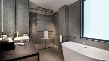 Urban Luxe | Bathroom | Free toiletries, hair dryer, bathrobes, slippers