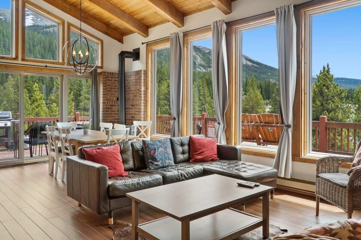 Televisión, chimenea, libros y estéreo 