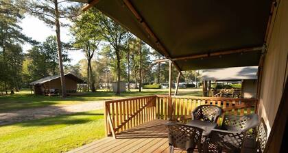 Glamping on a site with many facilities and pool