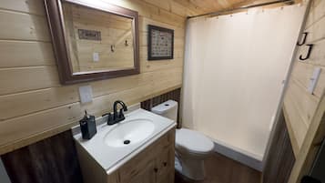 Shower, towels, soap, shampoo