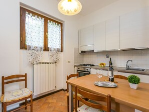 Fridge, oven, toaster, high chair
