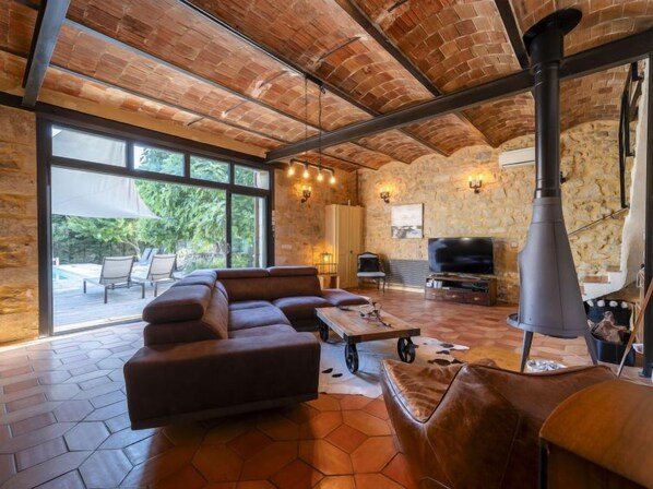 TV, fireplace, DVD player - Le Mas d'Adélaïs by Interhome (Baron)