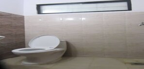 Shower, rainfall showerhead, towels, soap