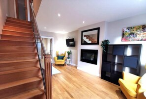 TV, fireplace - Well Located House Ranelagh PATIO AND WIFI (Dublin 6)