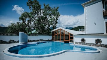 Indoor pool, seasonal outdoor pool