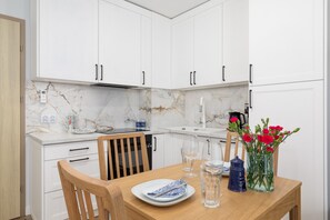 Apartment, 1 Bedroom, Balcony | Private kitchen | Microwave, coffee/tea maker - Apartment Maczka With Parking by Renters (Kolobrzeg)