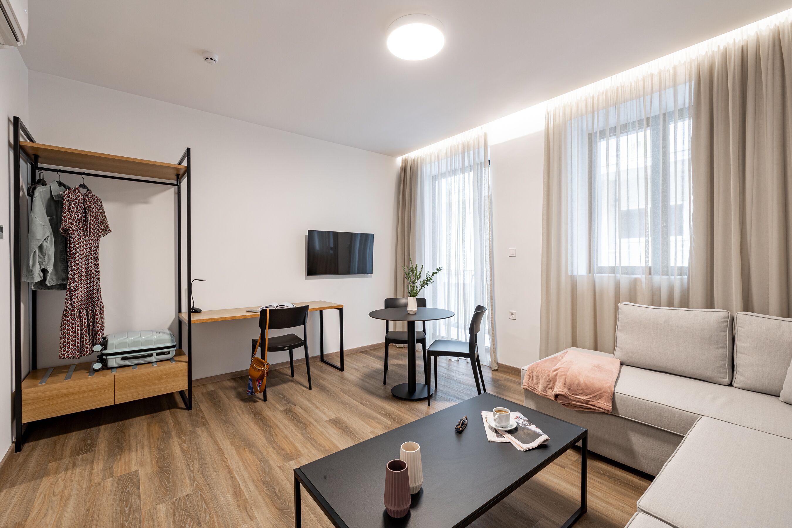 Family Apartment with Balcony | Living area | Flat-screen TV