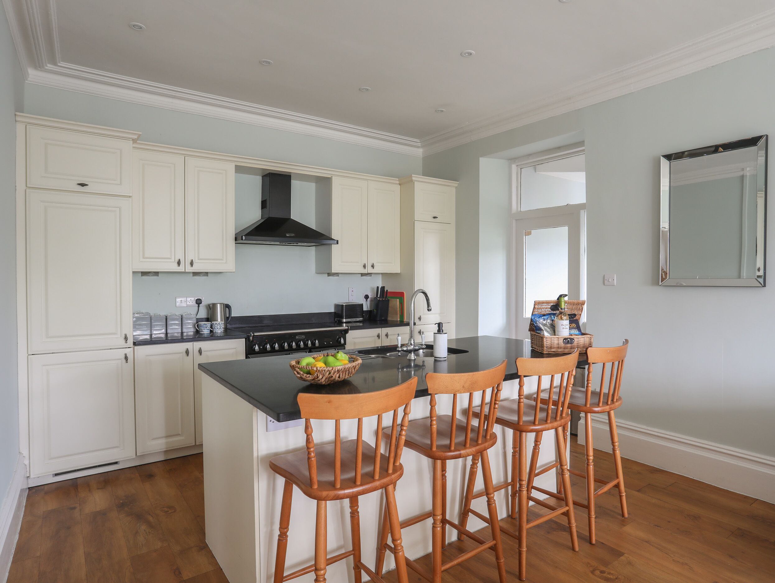 Fridge, dishwasher, electric kettle, toaster