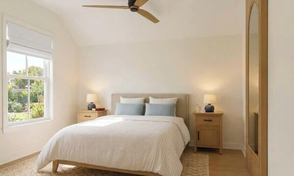 2 habitaciones, escritorio, tabla de planchar con plancha y wifi 