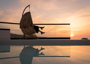 Outdoor pool, a heated pool - Villa En Paraiso, a Majestic SeaView Retreat  (Maroulas)