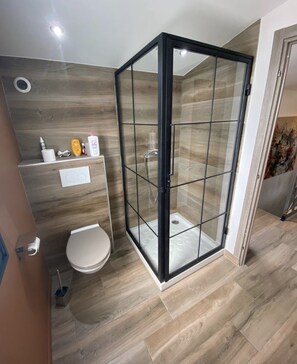 Dusche, Haartrockner, Handtücher