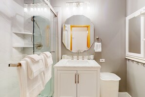 Hair dryer, towels