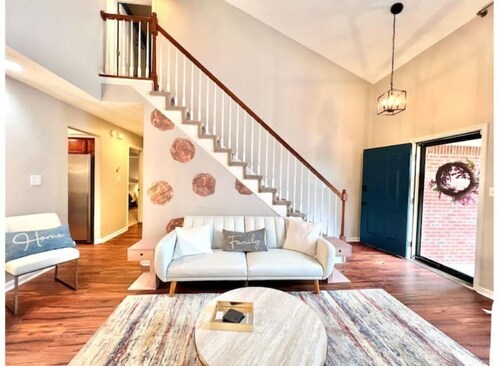 A one of a kind home with a waffle and coffee bar, life sized games and comfort!
