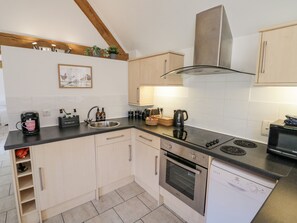 Fridge, dishwasher, electric kettle, toaster