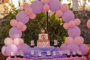 Outdoor banquet area