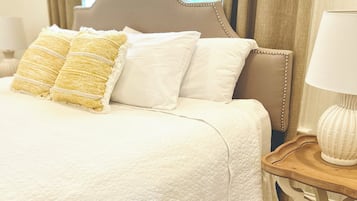 1 bedroom, desk, iron/ironing board, bed sheets