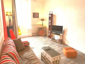 TV, DVD player, books, music library - Grand Appartement 63 m2 à Deux pas du Marché (La Rochelle)