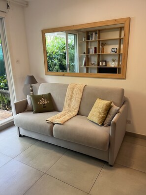 TV, DVD player, books