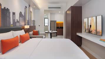 Couette en duvet d'oie, coffres-forts dans les chambres, bureau
