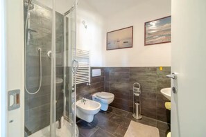 Shower, soap, toilet paper